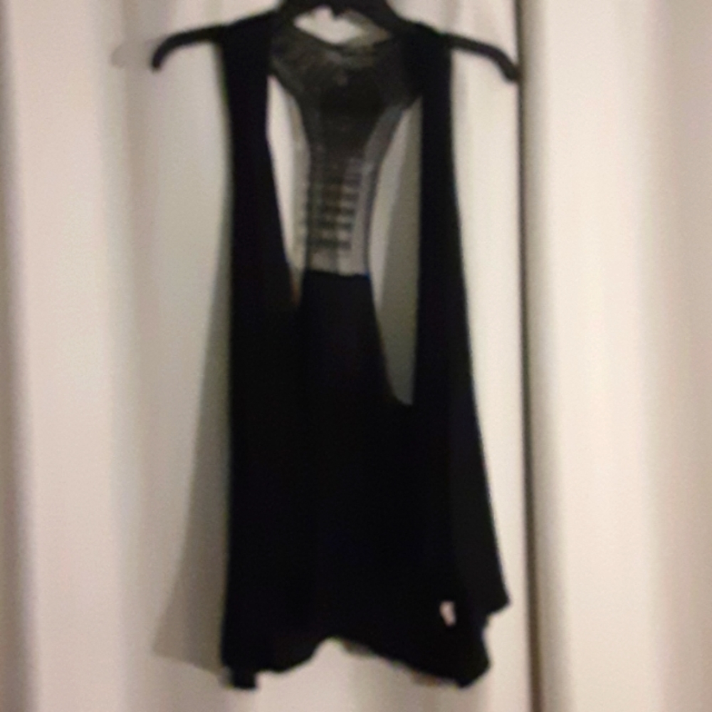Cha Cha Vente L best  t-back vest with rhynstones gold  Boho